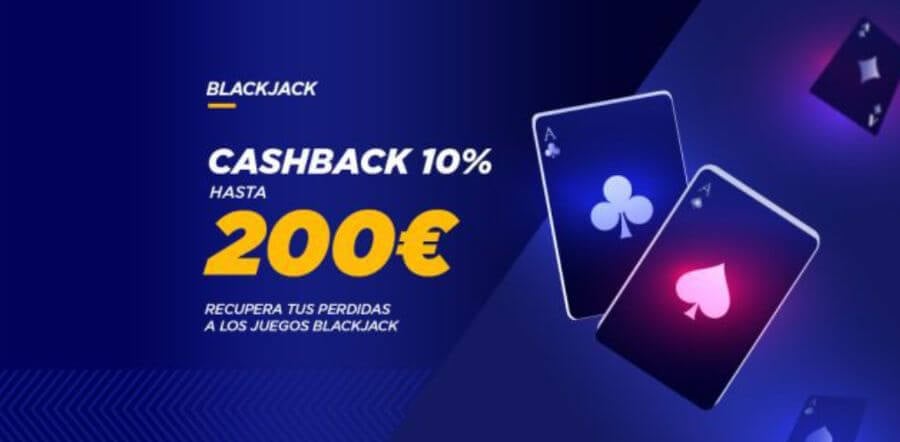 Kirolbet bono de reembolso 10% hasta 200 euros en Blackjack