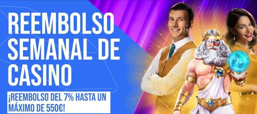 7% reembolso semanal casino Olybet España