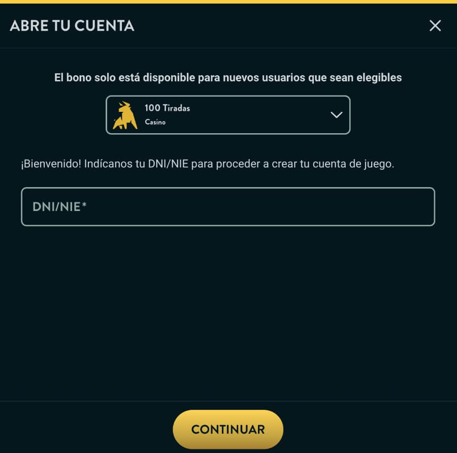 cómo crear una cuenta en casino GoldenBull paso a paso