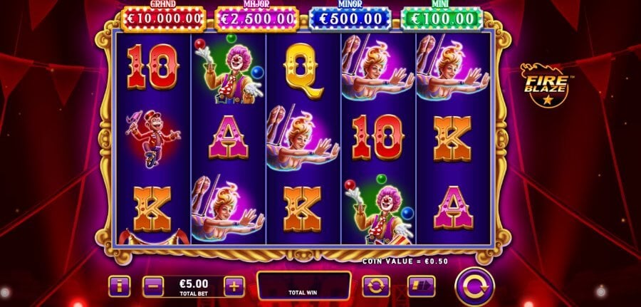 Símbolos de Mega Fire Blaze: Big Circus! slot