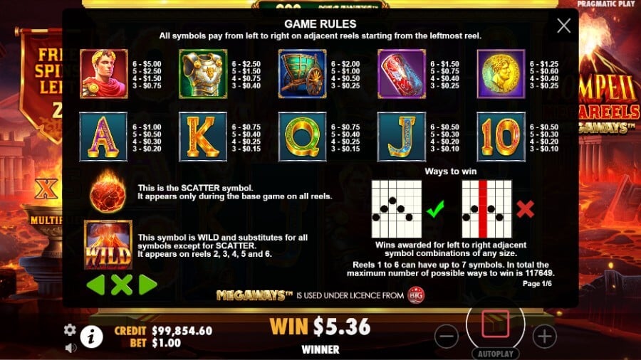 Slot online Pompeii Megareels Megaways