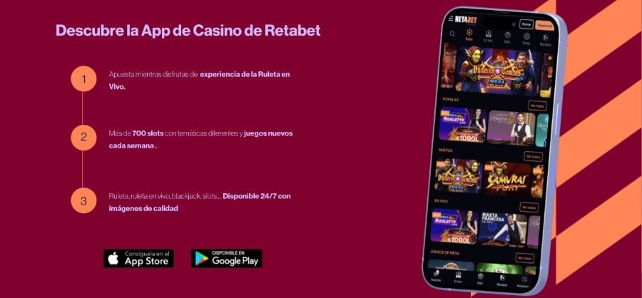 RetaBet mejor app de casino móvil en España