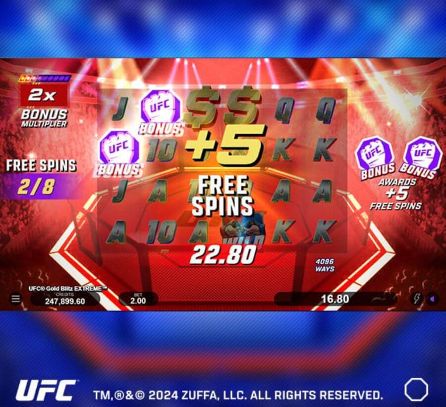 giros gratis UFC Gold Blitz Extreme slot